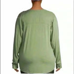 Terra & Sky  Green Long Sleeve Open Wrap‎ Top 4X Photo 2