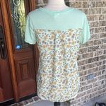 belle du jour Comfy Green Pocket Flowy Top Floral Back Photo 7