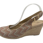 Vionic Shoes Women 8 Tan Coraline Wedge Slingback Espadrille Sandal Chevron Photo 0