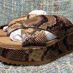 Yellow Box Jodee Snakeskin Print Platform Slip On Sandals in Taupe Photo 0