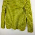 Anthropologie Field Flower Chunky Knit Wool Blend Sweater Sz Medium Yellow Green Photo 5