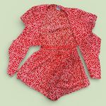 Princess Polly Floral Tie Front Romper Open Shorts - Red White Photo 2