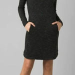 prAna  Women's Sindri Dress Long Sleeve Zippered Pockets, Dark Gray Size Medium Photo 0