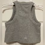 Alo Yoga ALO Gray Sleeveless Cropped Racerback Tank Top Photo 6
