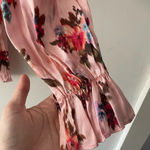 ZARA  Pink Floral Ruffle Long Sleeve Blouse Photo 4