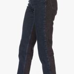 Ba&sh  The Balm Two Toned Cropped Jeans Straight Leg Dark Blue Black Photo 2