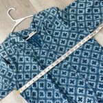 Bohemian Folk Blouse geometric tile peasant womens Blue (medium) casual office Photo 2