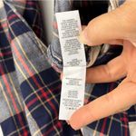 Aerie  Anytime Fave Flannel Shirt Oversized Navy/Red/White Plaid Women’s Medium Photo 4