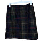 Vintage Harold's Wool Plaid Wrap Skirt Size 12 Brown‎ Green Red Blue Academia Brown Photo 0
