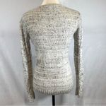 Max UK ivory speckled classic cable knit sweater size 6 White Photo 2