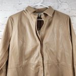 LBLC Max Button Up Shirt Long Sleeve in Taupe Tan Size Small NWT Faux Leather Photo 4