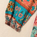 R. Vivimos Floral Tasseled Midi Dress Sz M Boho Gypsy Cottagecore Shirtdress Green Size M Photo 8