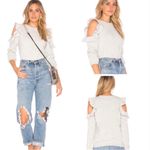Rebecca Minkoff Gracie Ruffle Cold Shoulder Gray Sweatshirt Top Size XS Photo 11