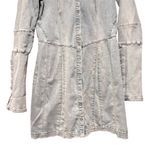Free People  Thea Blue Denim Long Bell Sleeve Mini Dress Size Small Photo 9