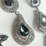 Smokey Grey Rhinstone Necklace Earrings Set Gray Photo 4