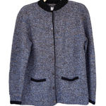 Southern Fried Cotton South Cotton Hand Loomed Cardigan Sweater Knit Button Front Blue Brown M Photo 0