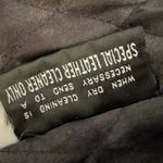 Tannery West 90s Black Leather Faux Fur Trim Coat size Small Photo 12