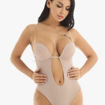 Gaceblis. Women's U Plunge Clear Straps Bridal Shapewear Body Shaper Backless Bodysuit Photo 0