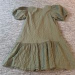 Abercrombie & Fitch  Olive Green Puff Sleeve Trapeze Mini Dress Photo 7