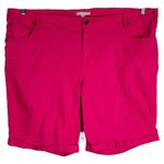 Woman Within  Plus Size 26W Shorts Hot Pink Pockets 11 Inch Cuffed Stretch 1155‎ Photo 0