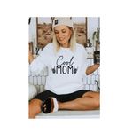 Gildan White 'Cool Mom' Crew Neck Sweater Photo 1