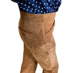 VINTAGE 1980'S TAN SUEDE FLARE LEG PANTS (S) Photo 7