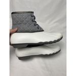 Jessica Carlyle Duck Boots Women's Size 8 White Grey Quilted Lace‎ Up Gray Photo 4