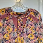 Signature Studio  Pink/Mustard Floral Print Peasant Style Dress size L Photo 12