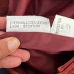 Vintage 80s crimson red suede leather straight fitted snap button pencil skirt 9 Size 10 Photo 6