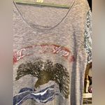 We The Free Free People Rare Silver Sequin Sleeve Graphic Eagle Tee Photo 2