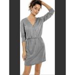 NWT Womens Fleur Wood Metallic Silver Stunning Evening Sheath Dress Photo 1