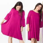 Bryn Walker Rivera Fleece Tunic Top Dress Size Medium Pink Bell Sleeved Sz M New Photo 9