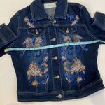 La Bellum Hillary Scott Women’s Jean Jacket Embellished Embroidered EUC Sz S Blue Photo 8