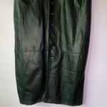 Ralph Lauren  Size 8 Genuine Leather Dress Black Midi Sheath Button Pockets Photo 3