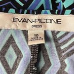 Evan Picone Pattern Faux Wrap Midi Dress Blue Teal Black Size 10 Photo 6
