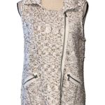 Chico's Chico’s Danika size 1 medium sleeveless zip up sweater tweeted moto vest brown Photo 12