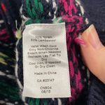 Talbots  navy wool blend fair isle colorful sweater cardigan with sequins size L Photo 12