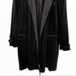 1. State Black Velvet Ruched Sleeve Blazer Dress Photo 5