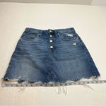 Madewell Rigid Hem A-Line Denim Jean Skirt Exposed Button Fly Womens Size 27 Photo 6