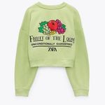ZARA X Fruit of The Loom Green Crewneck Photo 0