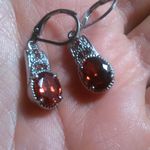 Simulated Red Diamond Stainless Steel Lever Back Earrings Photo 9
