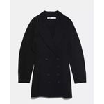 ZARA Women's Black Double Breasted Notch Collar Tuxedo Blazer Jacket Dress Sz S Photo 1