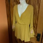 Miami Gold Boho Long Sleeve V Neck Romper Photo 8