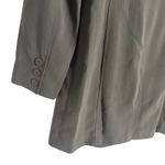 Georgiou Studio Olive Green Tonal Striped Peak Lapel Long Blazer Jacket Size 8 Photo 7
