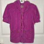 Juicy Couture Y2K  Sz L Pink Terry Short Sleeve Sweatshirt Photo 13