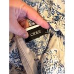 Cider  White and Blue Patterned Short Sleeve Dress Photo 4
