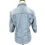 Ralph Lauren Polo Jeans Co  Light Wash Denim Button Up Shirt Medium Distressed Photo 3