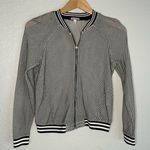 Juicy Couture Mesh Bomber Full Zip Jacket Black White Small Varsity Sporty Prep Photo 0