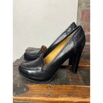 Nine West Platform Heeled Black Leather Loafer 9.5 Photo 2