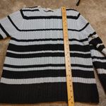 Marsh Landing  100% Cotton Blue Black Stripes Striped Thick Sweater Large Ribbed Photo 6